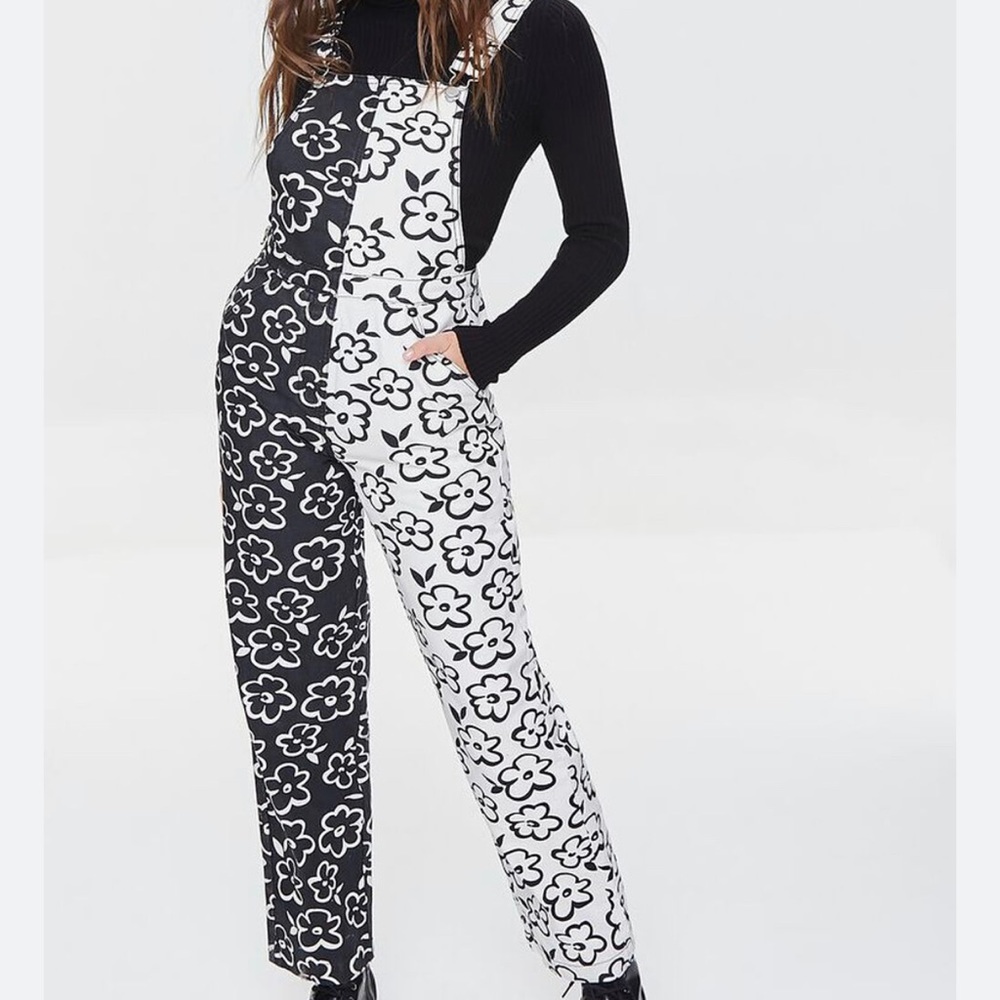 Floral Forever 21 Overalls